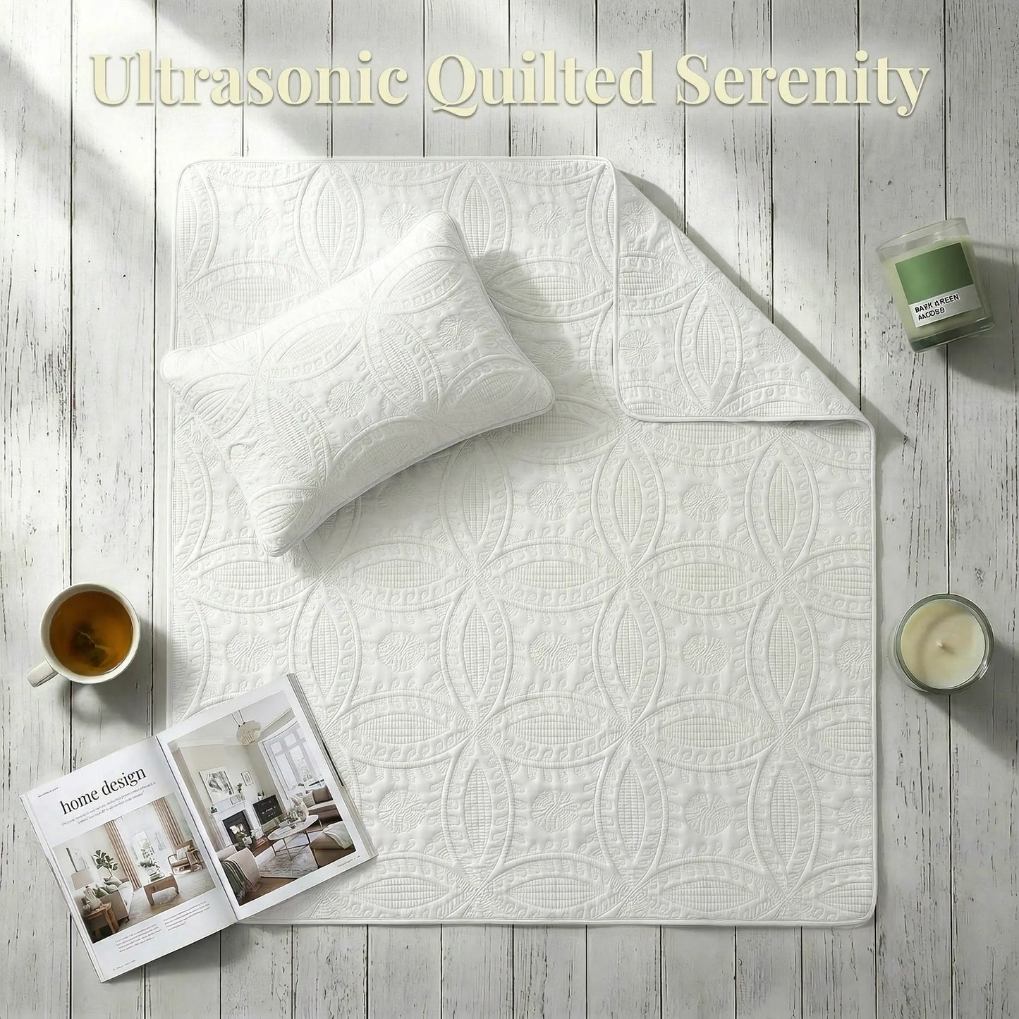 Ultrasonic 2/3-Piece Embossed Bedspread Coverlet Set – Lightweight All-Season Bedding, Soft Microfiber with Pillowcases, Machine Washable, Sizes Twin/Queen/King, Bed Accessories, All-Season Suitable Gift Aesthetic Decor Tiktokshopspringglowup