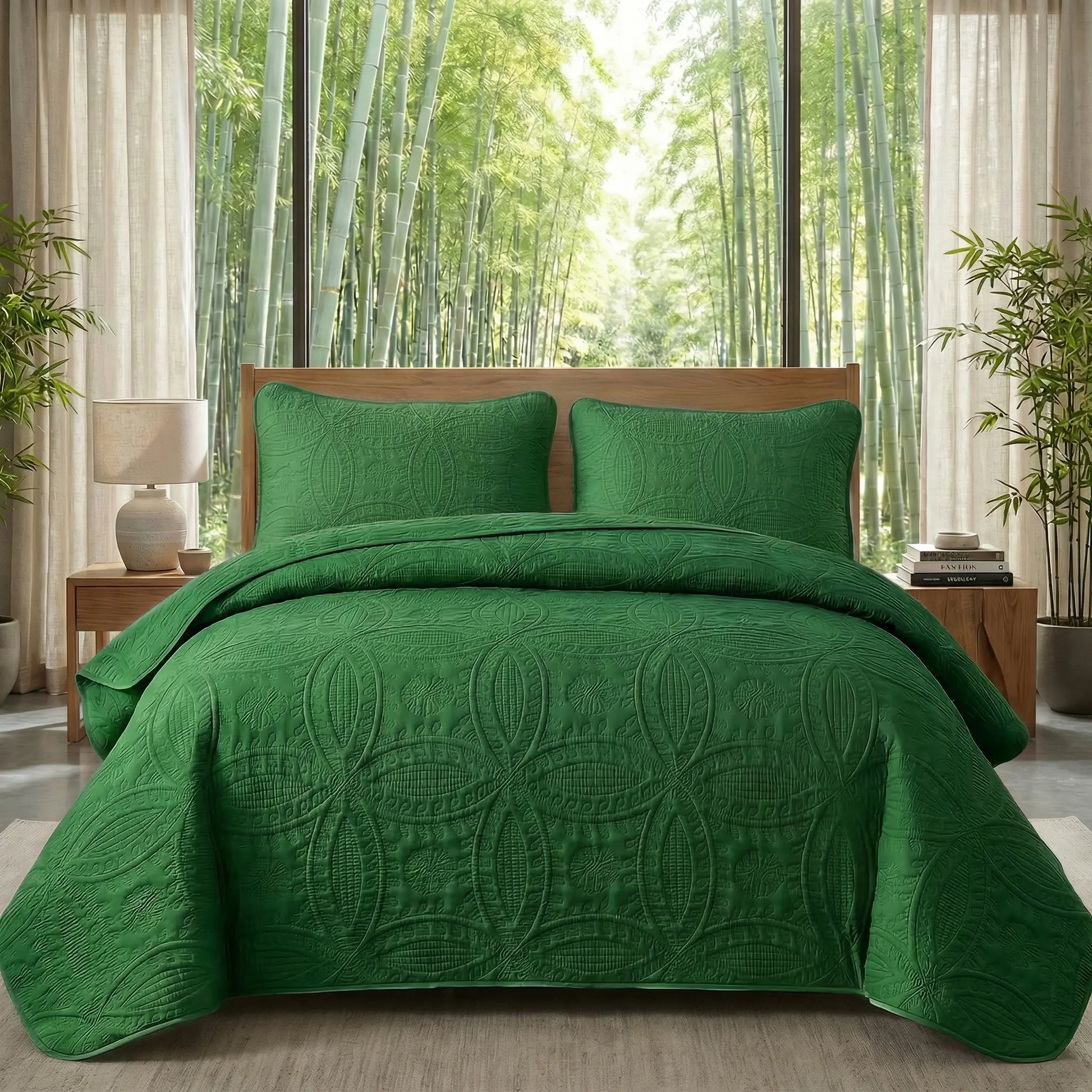 Ultrasonic 2/3-Piece Embossed Bedspread Coverlet Set – Lightweight All-Season Bedding, Soft Microfiber with Pillowcases, Machine Washable, Sizes Twin/Queen/King, Bed Accessories, All-Season Suitable Gift Aesthetic Decor Tiktokshopspringglowup