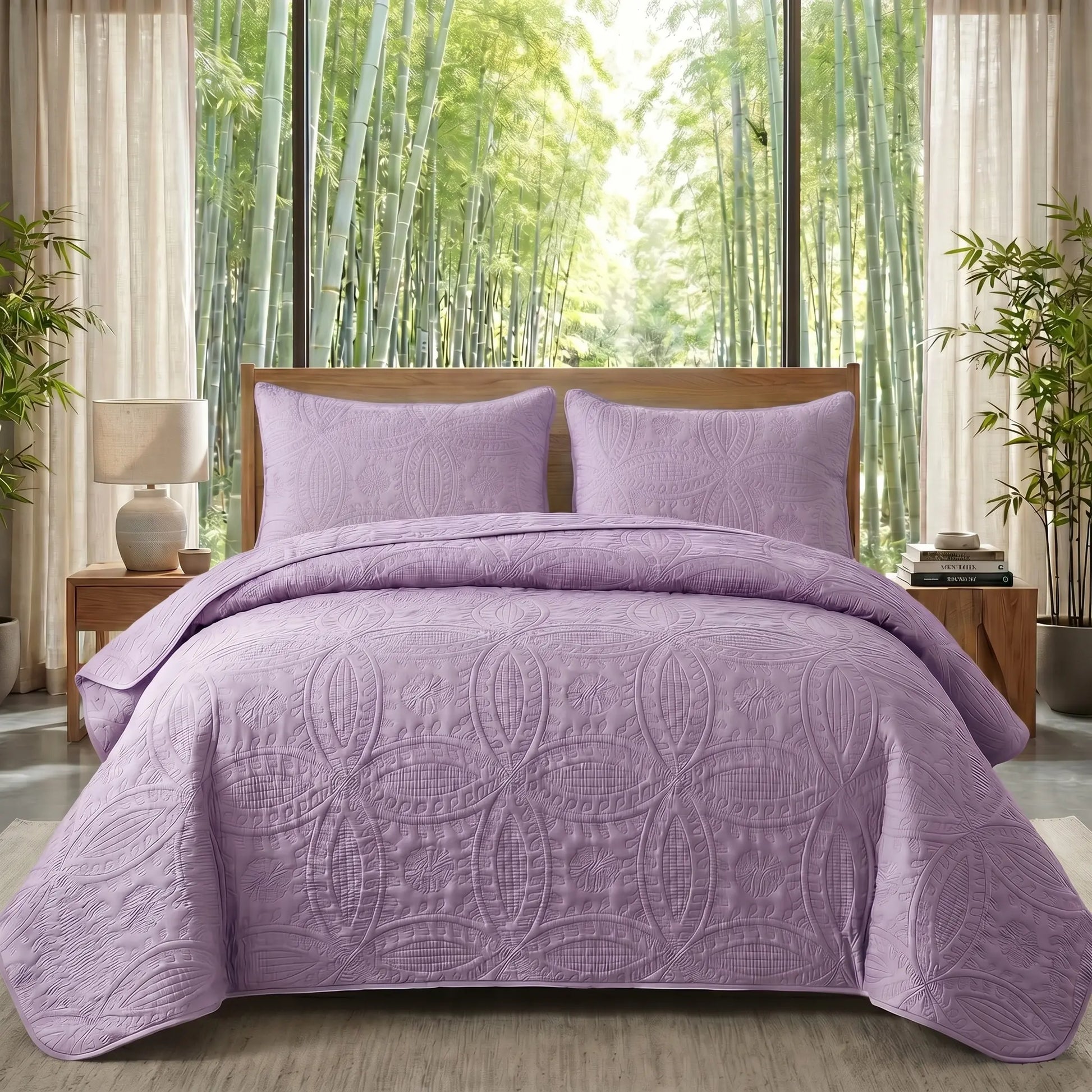 Ultrasonic 2/3-Piece Embossed Bedspread Coverlet Set – Lightweight All-Season Bedding, Soft Microfiber with Pillowcases, Machine Washable, Sizes Twin/Queen/King, Bed Accessories, All-Season Suitable Gift Aesthetic Decor Tiktokshopspringglowup