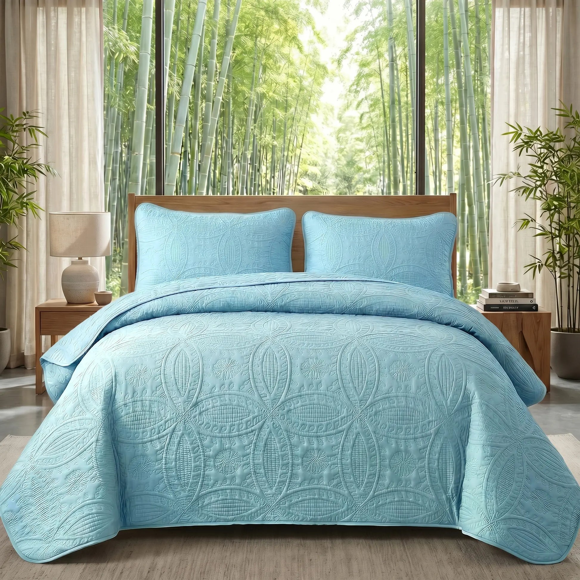 Ultrasonic 2/3-Piece Embossed Bedspread Coverlet Set – Lightweight All-Season Bedding, Soft Microfiber with Pillowcases, Machine Washable, Sizes Twin/Queen/King, Bed Accessories, All-Season Suitable Gift Aesthetic Decor Tiktokshopspringglowup