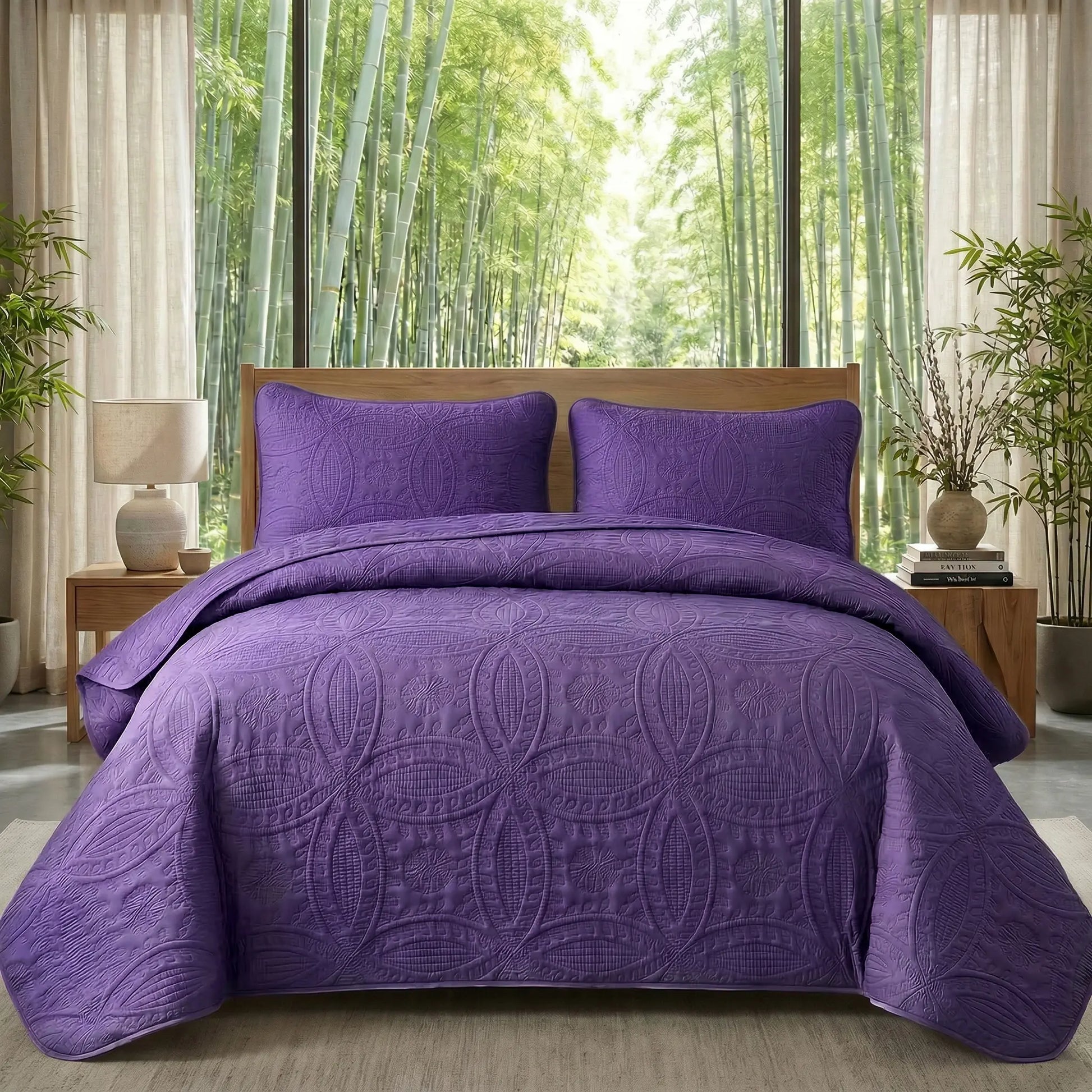 Ultrasonic 2/3-Piece Embossed Bedspread Coverlet Set – Lightweight All-Season Bedding, Soft Microfiber with Pillowcases, Machine Washable, Sizes Twin/Queen/King, Bed Accessories, All-Season Suitable Gift Aesthetic Decor Tiktokshopspringglowup