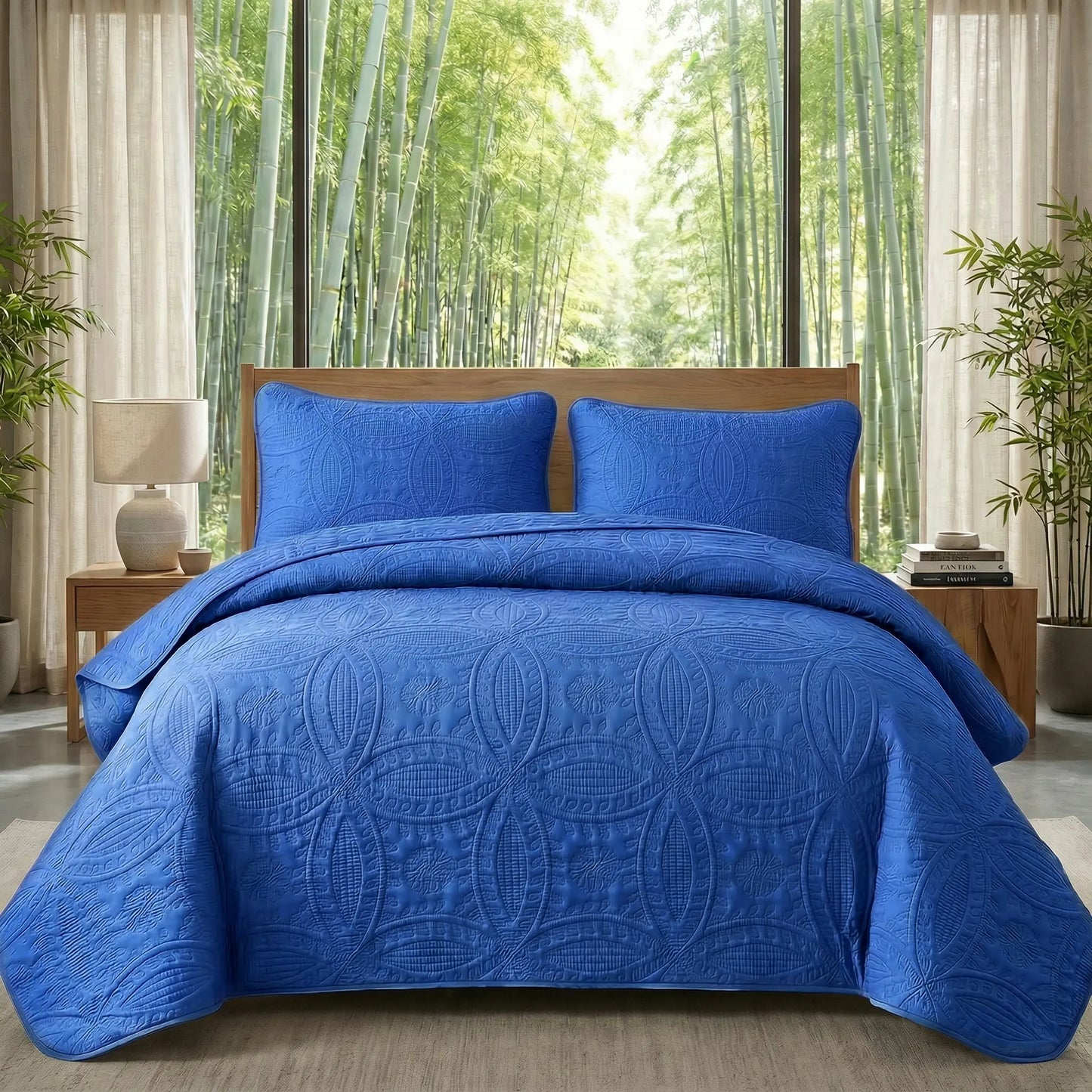 Ultrasonic 2/3-Piece Embossed Bedspread Coverlet Set – Lightweight All-Season Bedding, Soft Microfiber with Pillowcases, Machine Washable, Sizes Twin/Queen/King, Bed Accessories, All-Season Suitable Gift Aesthetic Decor Tiktokshopspringglowup